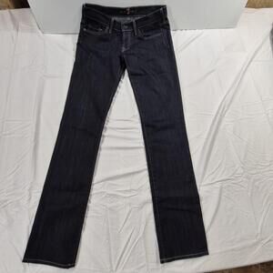 7 For All Mankind Jeans Womens 28 Blue Dark Wash Roxanne Straight Low Rise USA
